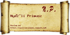 Nyúli Primusz névjegykártya